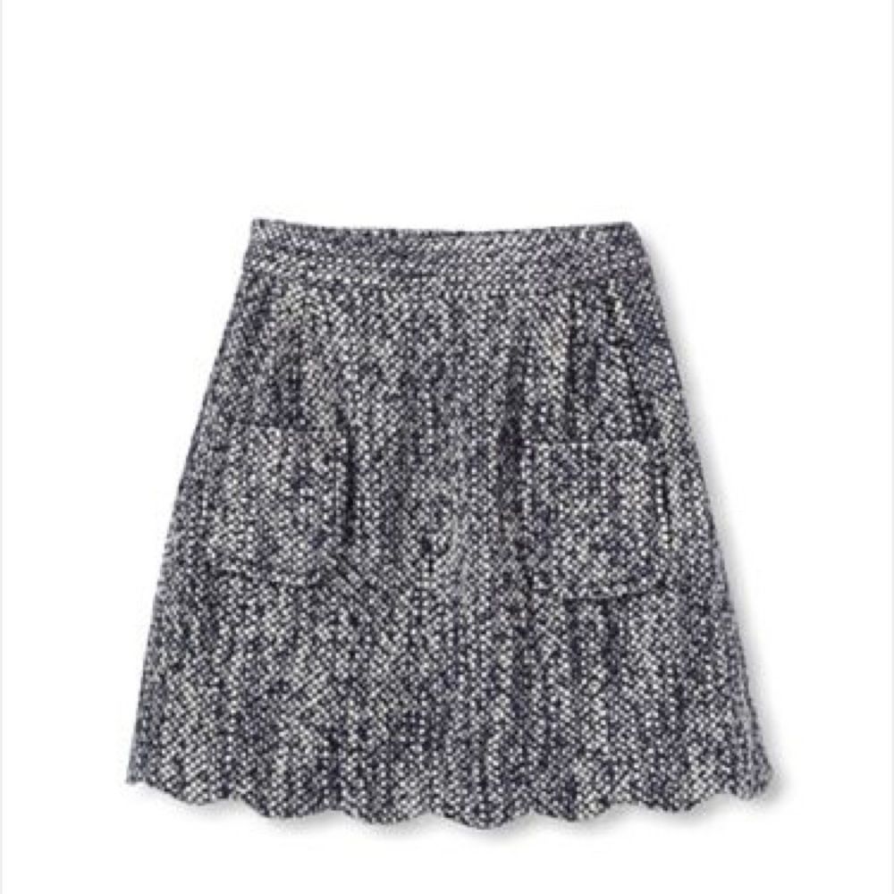 New Rachel Riley Girl's Tweed Scalloped Edge Skirt